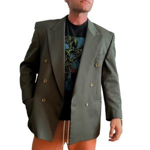 Double Breasted Olive suit Jacket